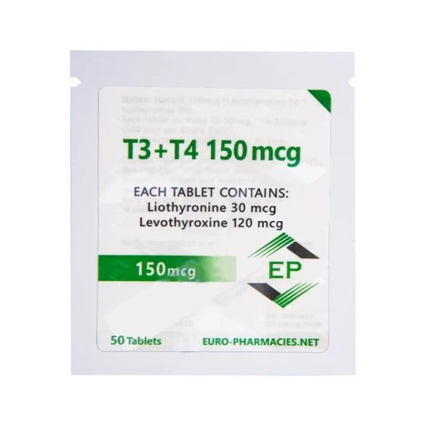 T3+T4 (T3-30mcg + T4-120mcg) – 150mcg/tab – 50 tab/bag EU Euro-Pharmacies