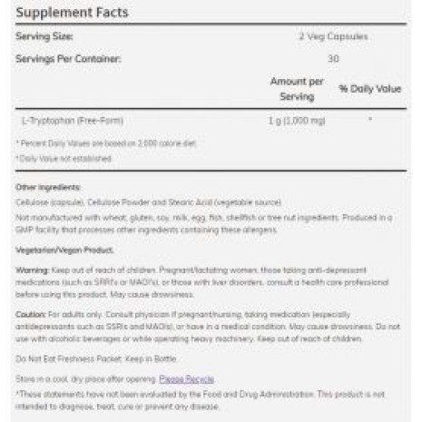 NOW Foods - L-Tryptophan 500 mg Veg 60 tabs Now foods