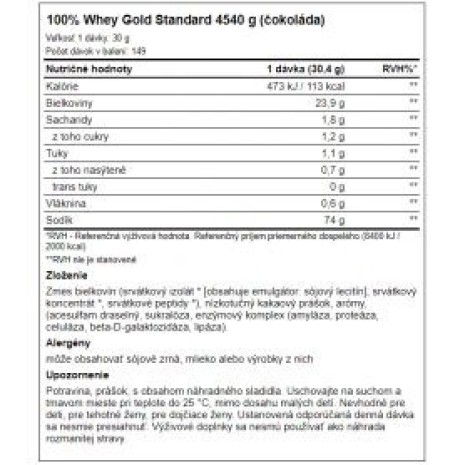 Optimum Nutrition 100 Whey Gold Standard 4540 g Optimum Nutrition